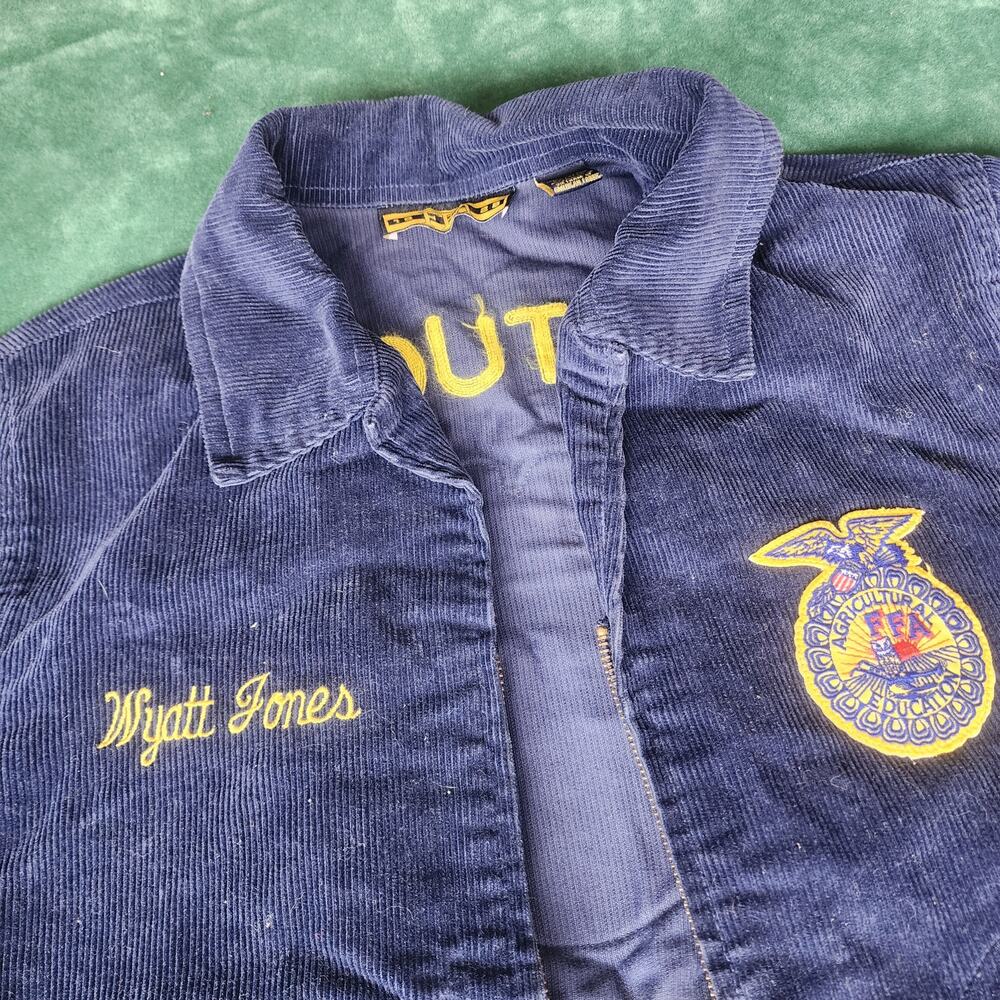 Vintage FFA Kentucky South Warren Navy Corduroy Jacket - Picture 3 of 6